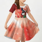 Black Cockatoo Christmas Australia Kid Short Sleeve Dress Aussie Xmas Sock Coquette Bow