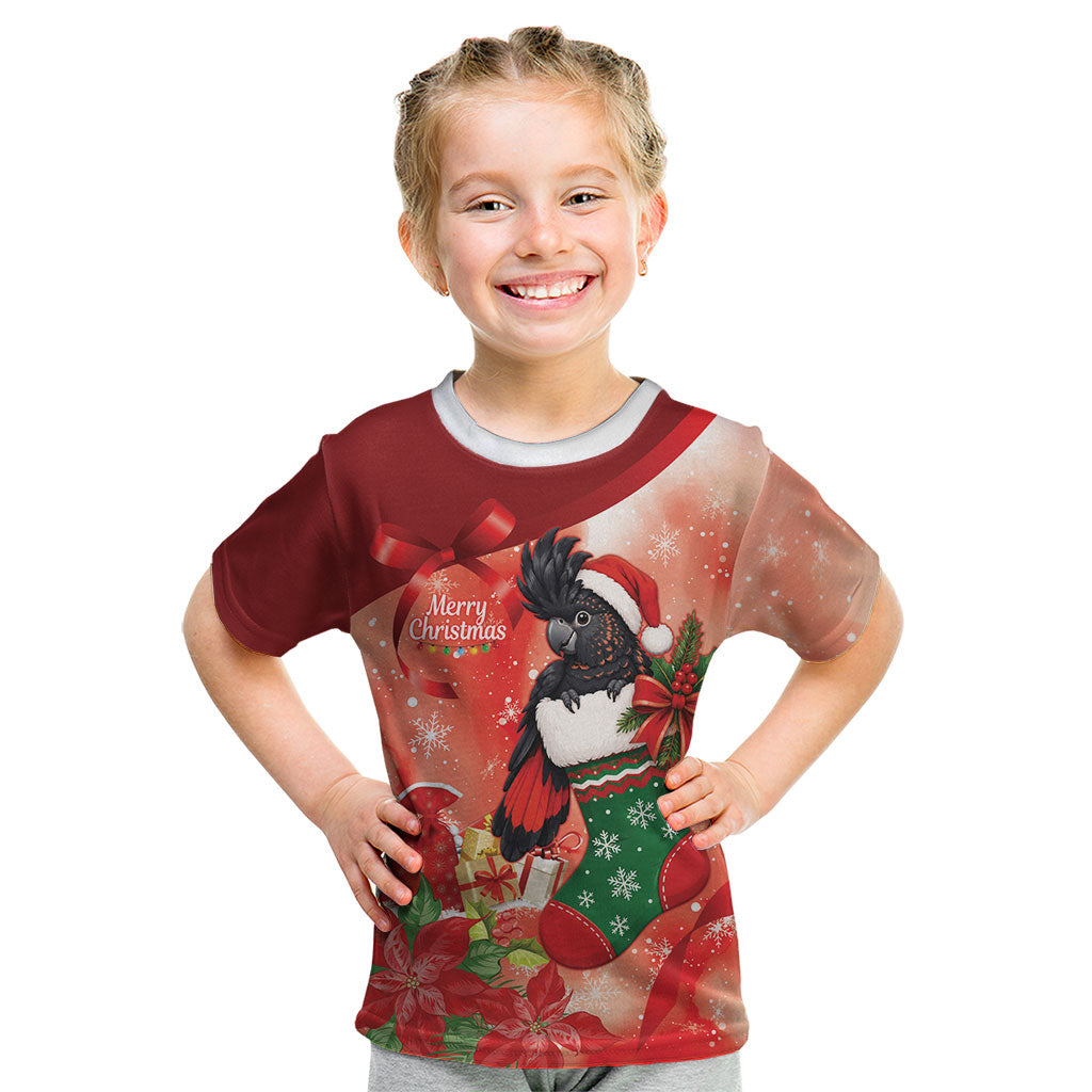 Black Cockatoo Christmas Australia Kid T Shirt Aussie Xmas Sock Coquette Bow