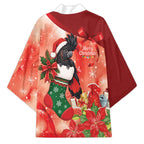 Black Cockatoo Christmas Australia Kimono Aussie Xmas Sock Coquette Bow
