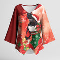 Black Cockatoo Christmas Australia Kimono Sleeve Blouse Aussie Xmas Sock Coquette Bow