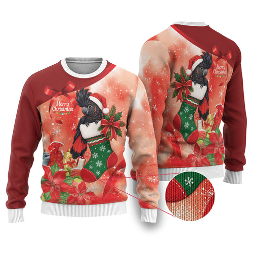 Black Cockatoo Christmas Australia Ugly Christmas Sweater Aussie Xmas Sock Coquette Bow
