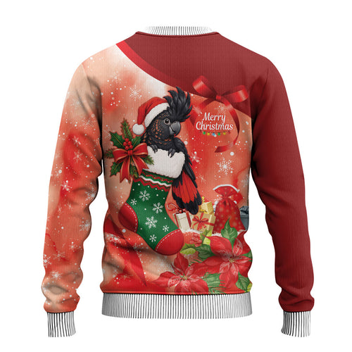 Black Cockatoo Christmas Australia Ugly Christmas Sweater Aussie Xmas Sock Coquette Bow