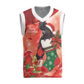 Black Cockatoo Christmas Australia Christmas Knitted V-Neck Vest Aussie Xmas Sock Coquette Bow