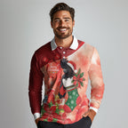 Black Cockatoo Christmas Australia Long Sleeve Polo Shirt Aussie Xmas Sock Coquette Bow