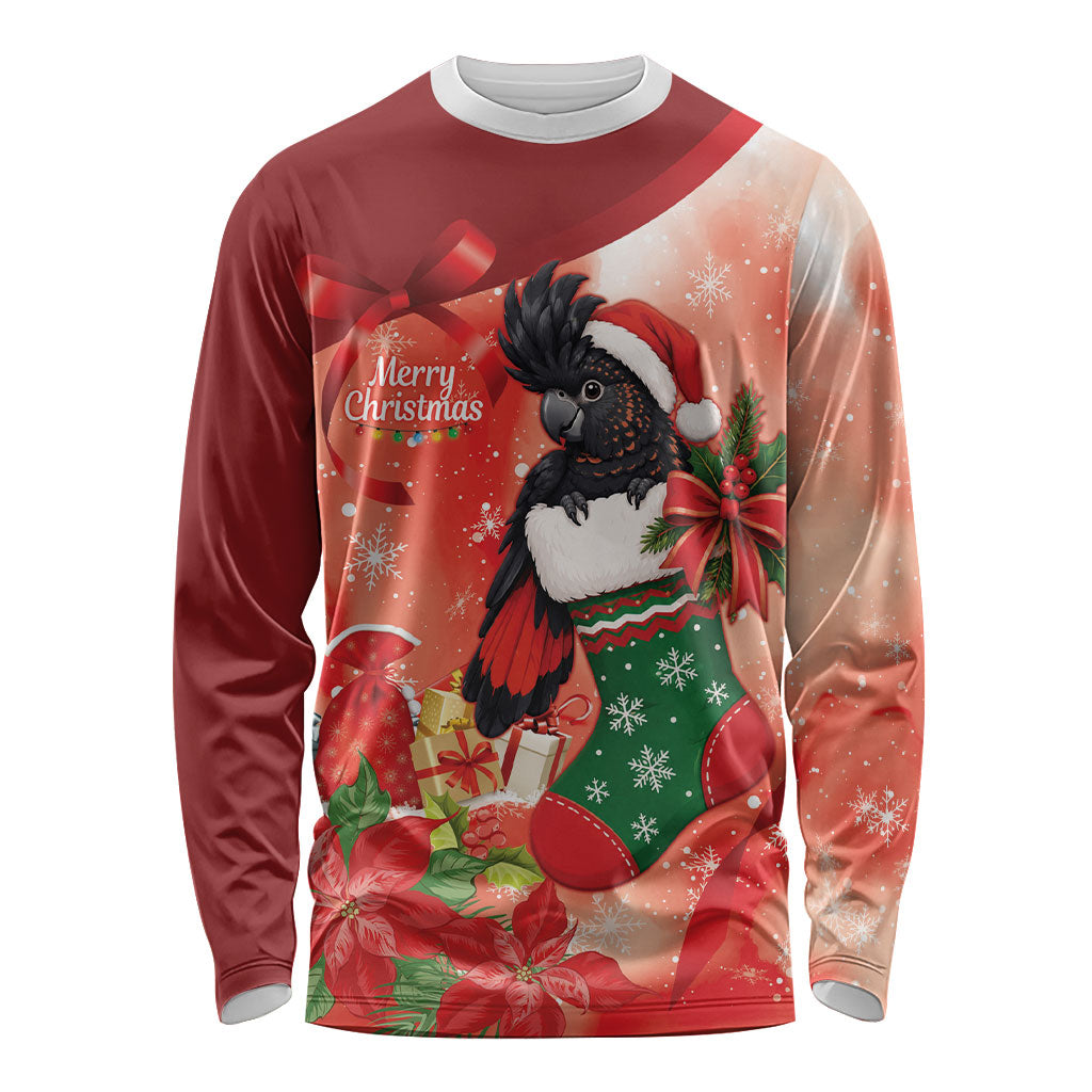 Black Cockatoo Christmas Australia Long Sleeve Shirt Aussie Xmas Sock Coquette Bow