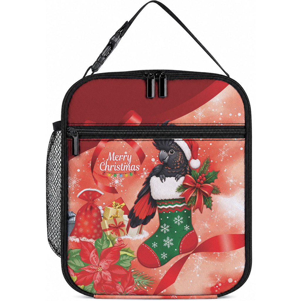 Black Cockatoo Christmas Australia Lunch Bag Aussie Xmas Sock Coquette Bow
