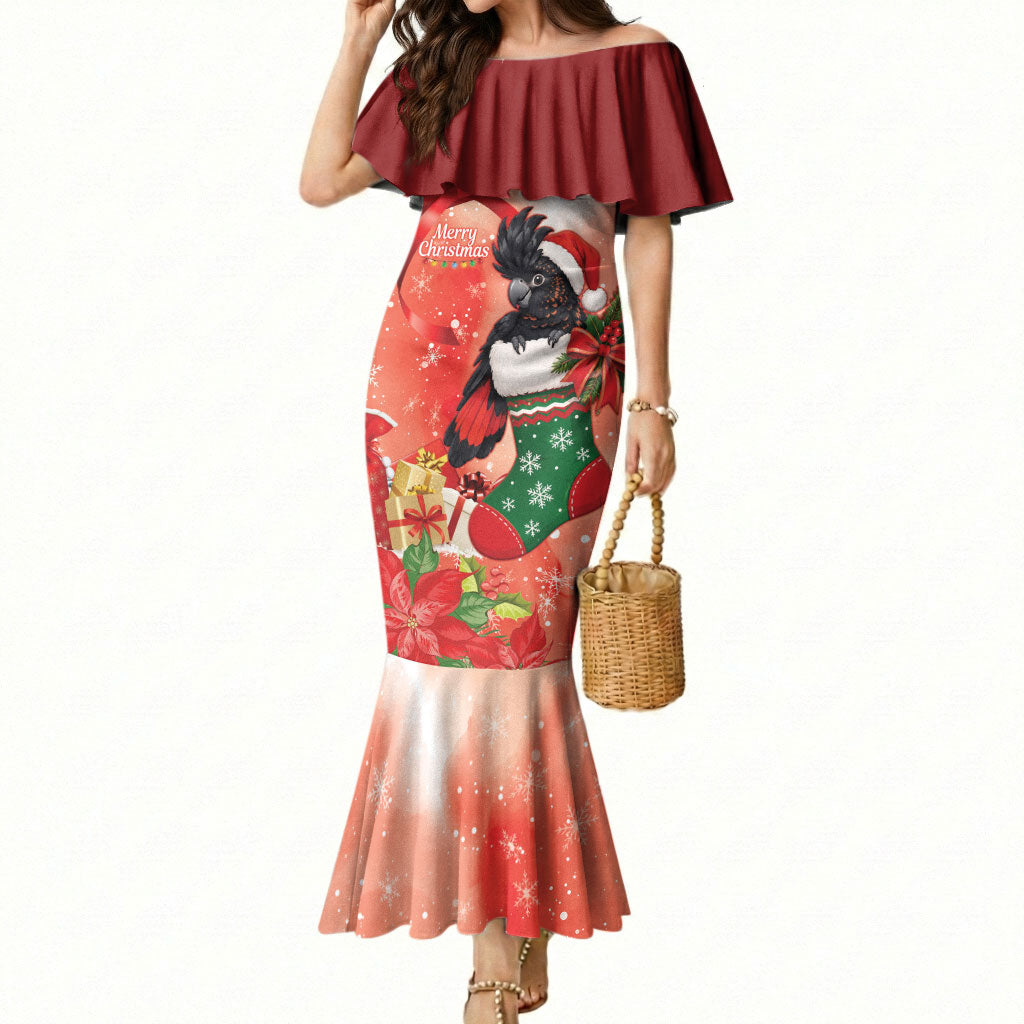 Black Cockatoo Christmas Australia Mermaid Dress Aussie Xmas Sock Coquette Bow