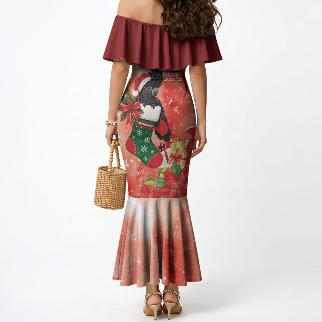Black Cockatoo Christmas Australia Mermaid Dress Aussie Xmas Sock Coquette Bow