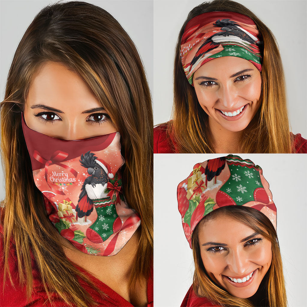 Black Cockatoo Christmas Australia Neck Gaiter Aussie Xmas Sock Coquette Bow