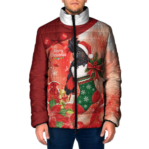Black Cockatoo Christmas Australia Padded Jacket Aussie Xmas Sock Coquette Bow