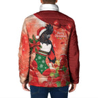 Black Cockatoo Christmas Australia Padded Jacket Aussie Xmas Sock Coquette Bow