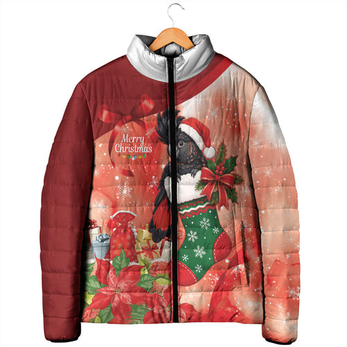 Black Cockatoo Christmas Australia Padded Jacket Aussie Xmas Sock Coquette Bow