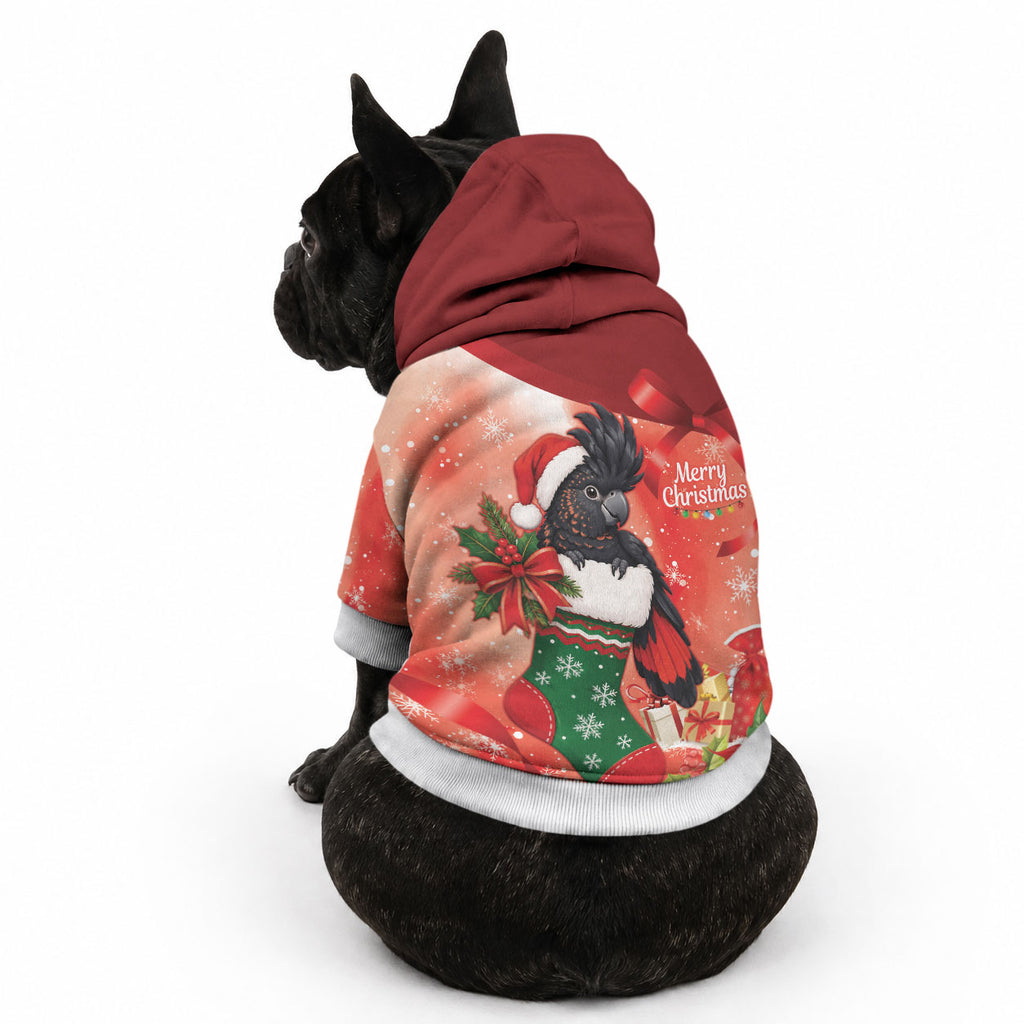 Black Cockatoo Christmas Australia Pet Hoodie Aussie Xmas Sock Coquette Bow