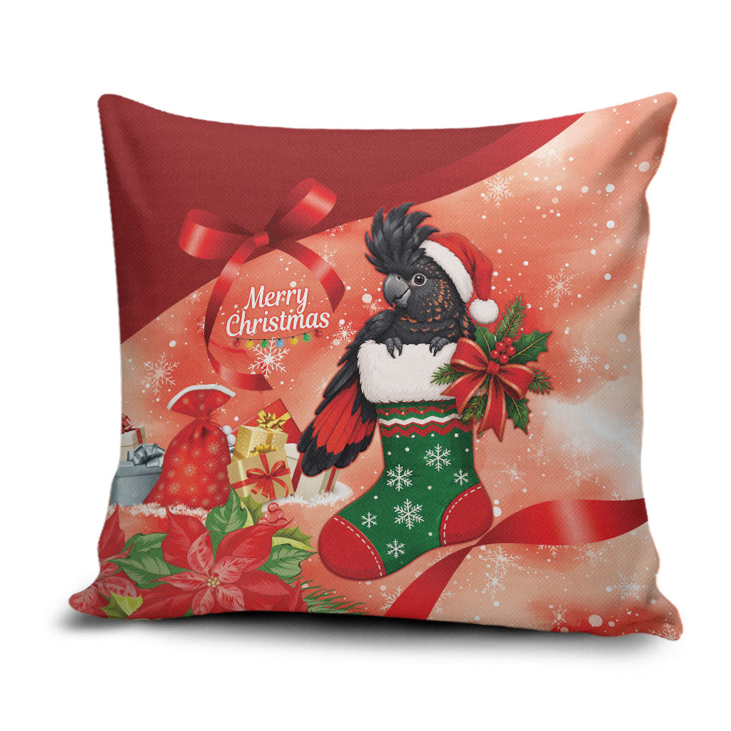 Black Cockatoo Christmas Australia Pillow Cover Aussie Xmas Sock Coquette Bow