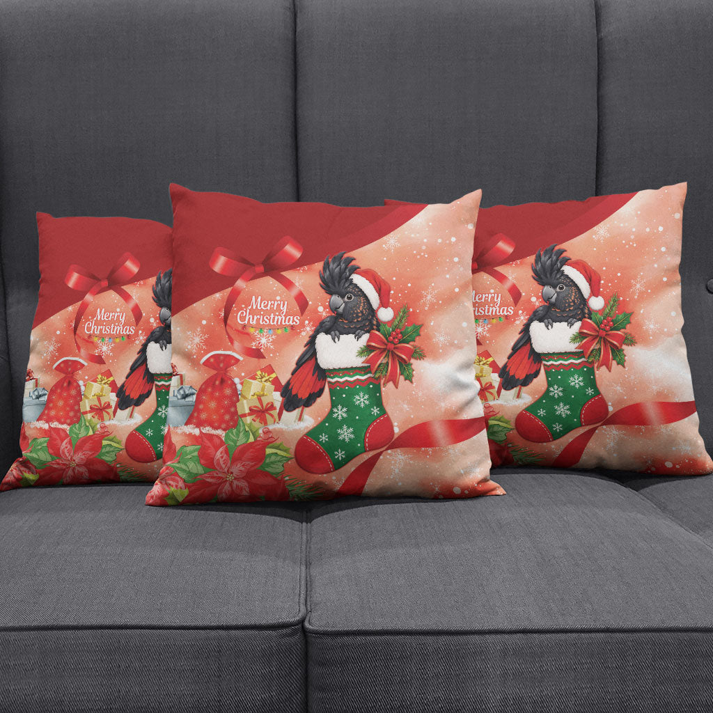 Black Cockatoo Christmas Australia Pillow Cover Aussie Xmas Sock Coquette Bow