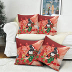 Black Cockatoo Christmas Australia Pillow Cover Aussie Xmas Sock Coquette Bow