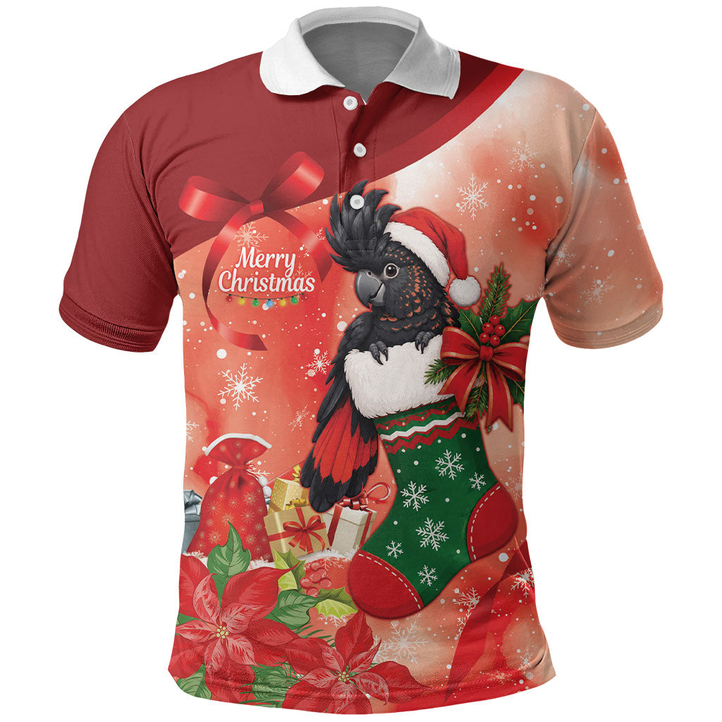 Black Cockatoo Christmas Australia Polo Shirt Aussie Xmas Sock Coquette Bow