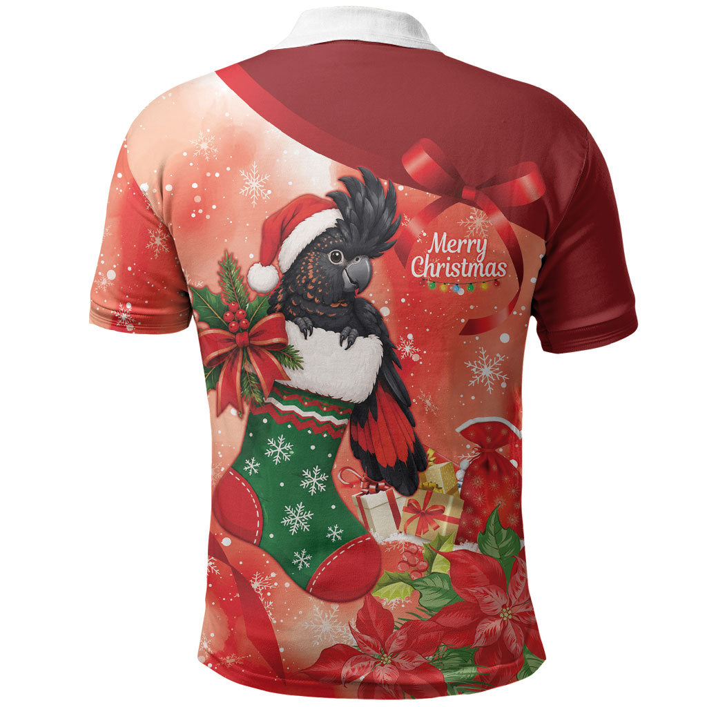 Black Cockatoo Christmas Australia Polo Shirt Aussie Xmas Sock Coquette Bow