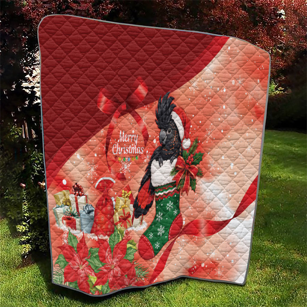 Black Cockatoo Christmas Australia Quilt Aussie Xmas Sock Coquette Bow