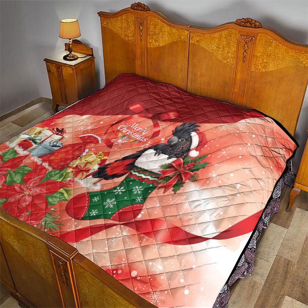 Black Cockatoo Christmas Australia Quilt Aussie Xmas Sock Coquette Bow