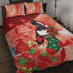 Black Cockatoo Christmas Australia Quilt Bed Set Aussie Xmas Sock Coquette Bow