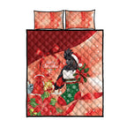Black Cockatoo Christmas Australia Quilt Bed Set Aussie Xmas Sock Coquette Bow