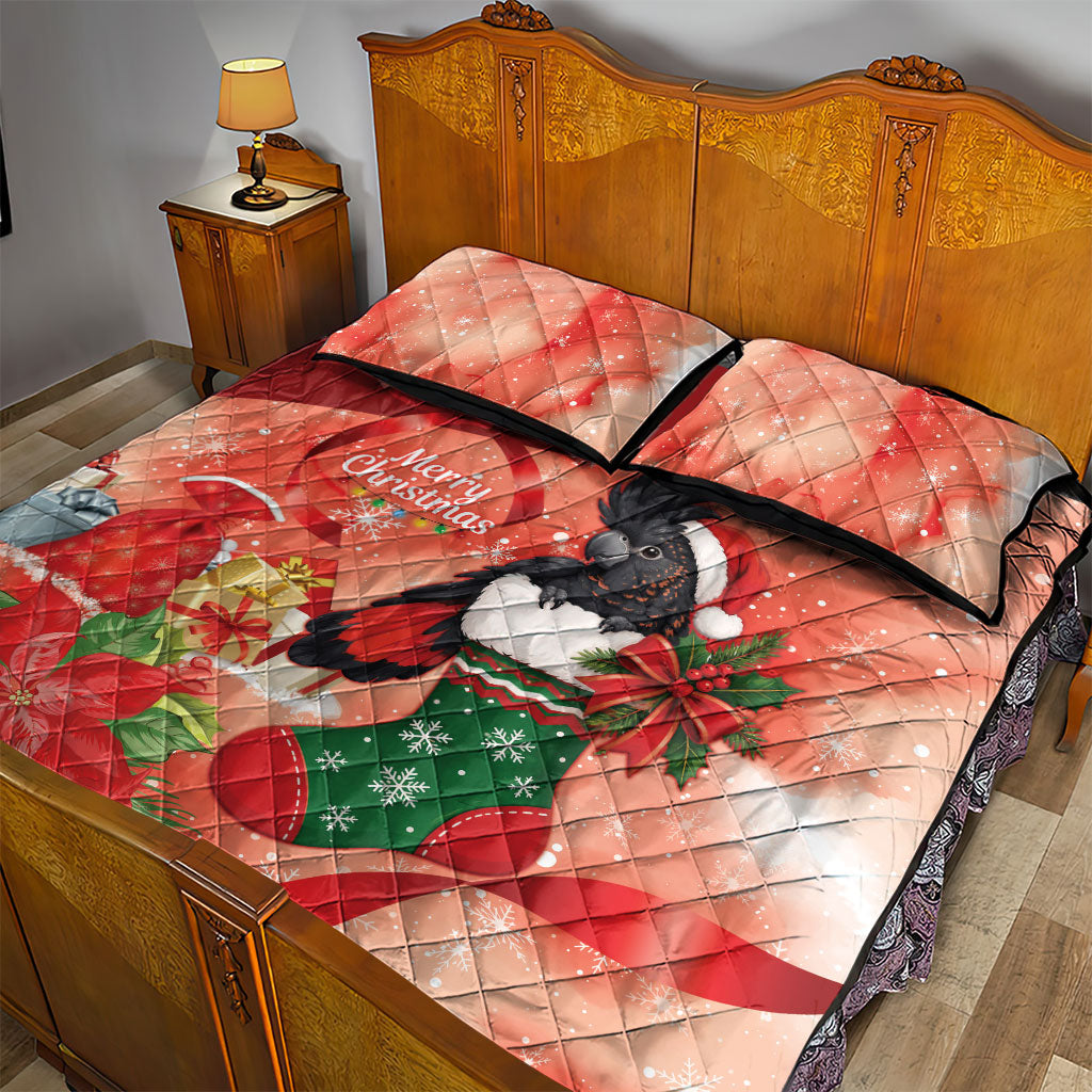 Black Cockatoo Christmas Australia Quilt Bed Set Aussie Xmas Sock Coquette Bow