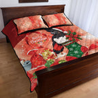 Black Cockatoo Christmas Australia Quilt Bed Set Aussie Xmas Sock Coquette Bow