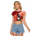 Black Cockatoo Christmas Australia Raglan Cropped T Shirt Aussie Xmas Sock Coquette Bow