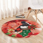 Black Cockatoo Christmas Australia Round Carpet Aussie Xmas Sock Coquette Bow