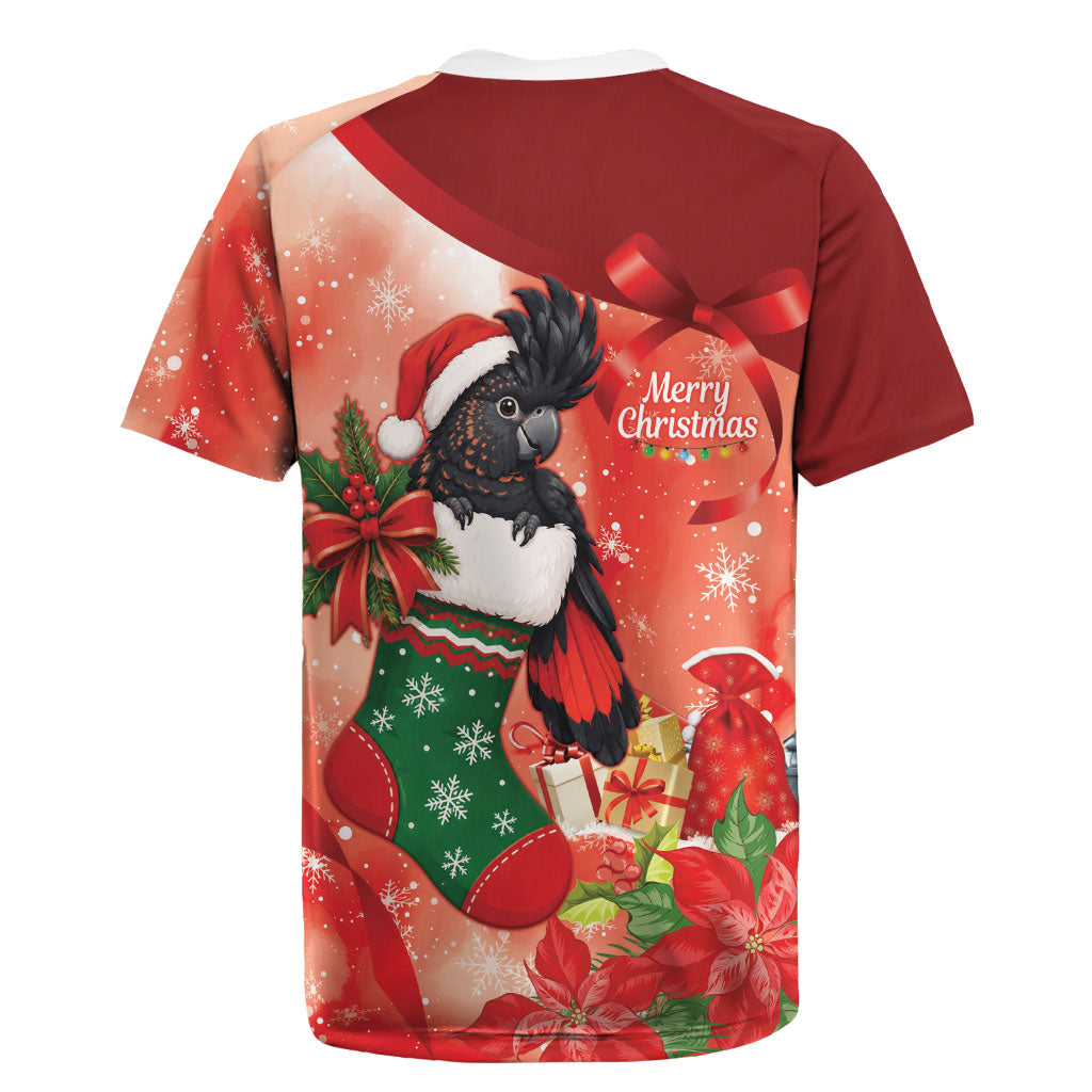Black Cockatoo Christmas Australia Rugby Jersey Aussie Xmas Sock Coquette Bow