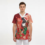 Black Cockatoo Christmas Australia Scrub Top Aussie Xmas Sock Coquette Bow