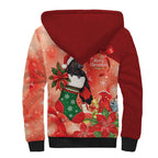 Black Cockatoo Christmas Australia Sherpa Hoodie Aussie Xmas Sock Coquette Bow