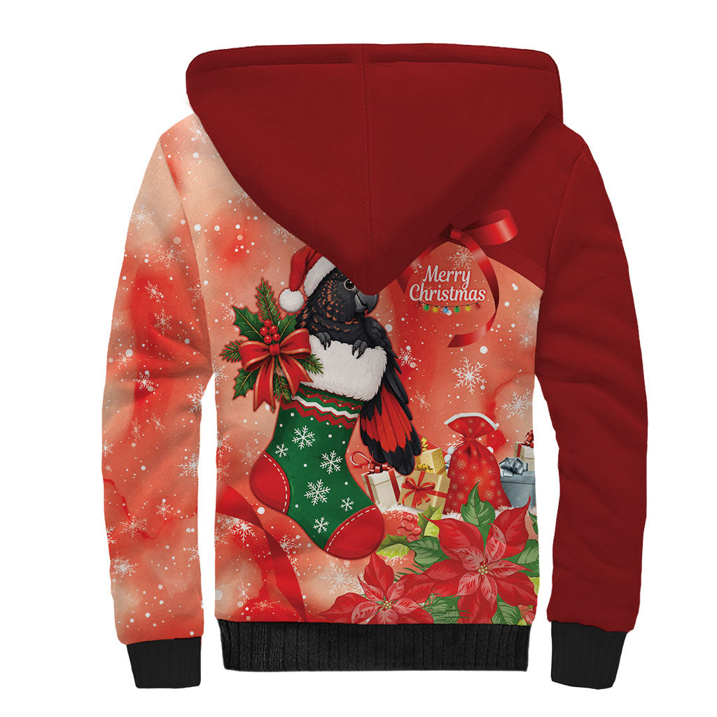 Black Cockatoo Christmas Australia Sherpa Hoodie Aussie Xmas Sock Coquette Bow