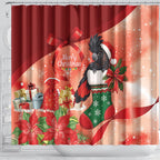Black Cockatoo Christmas Australia Shower Curtain Aussie Xmas Sock Coquette Bow
