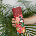 Black Cockatoo Christmas Australia Skinny Tumbler Aussie Xmas Sock Coquette Bow