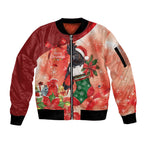Black Cockatoo Christmas Australia Sleeve Zip Bomber Jacket Aussie Xmas Sock Coquette Bow