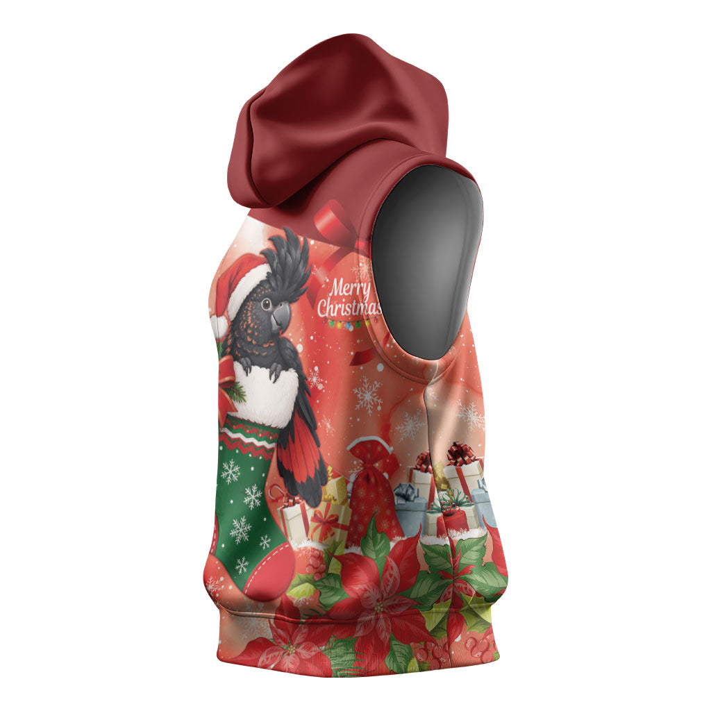 Black Cockatoo Christmas Australia Sleeveless Hoodie Aussie Xmas Sock Coquette Bow