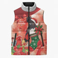Black Cockatoo Christmas Australia Sleeveless Puffer Jacket Aussie Xmas Sock Coquette Bow