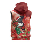 Black Cockatoo Christmas Australia Sleeveless Zip Hoodie Aussie Xmas Sock Coquette Bow