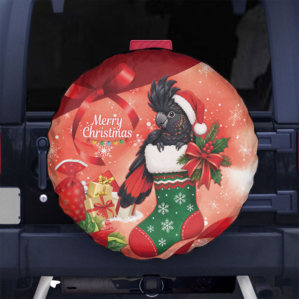 Black Cockatoo Christmas Australia Spare Tire Cover Aussie Xmas Sock Coquette Bow