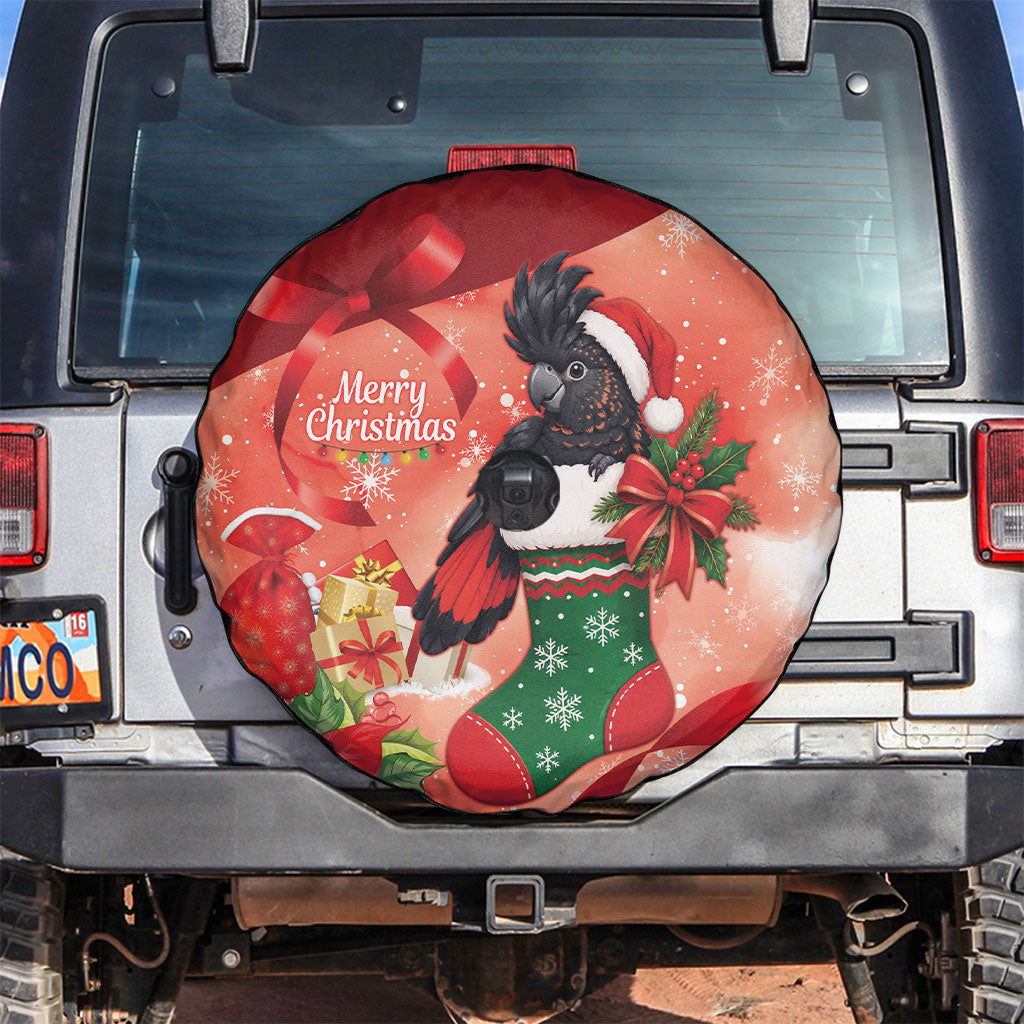 Black Cockatoo Christmas Australia Spare Tire Cover Aussie Xmas Sock Coquette Bow