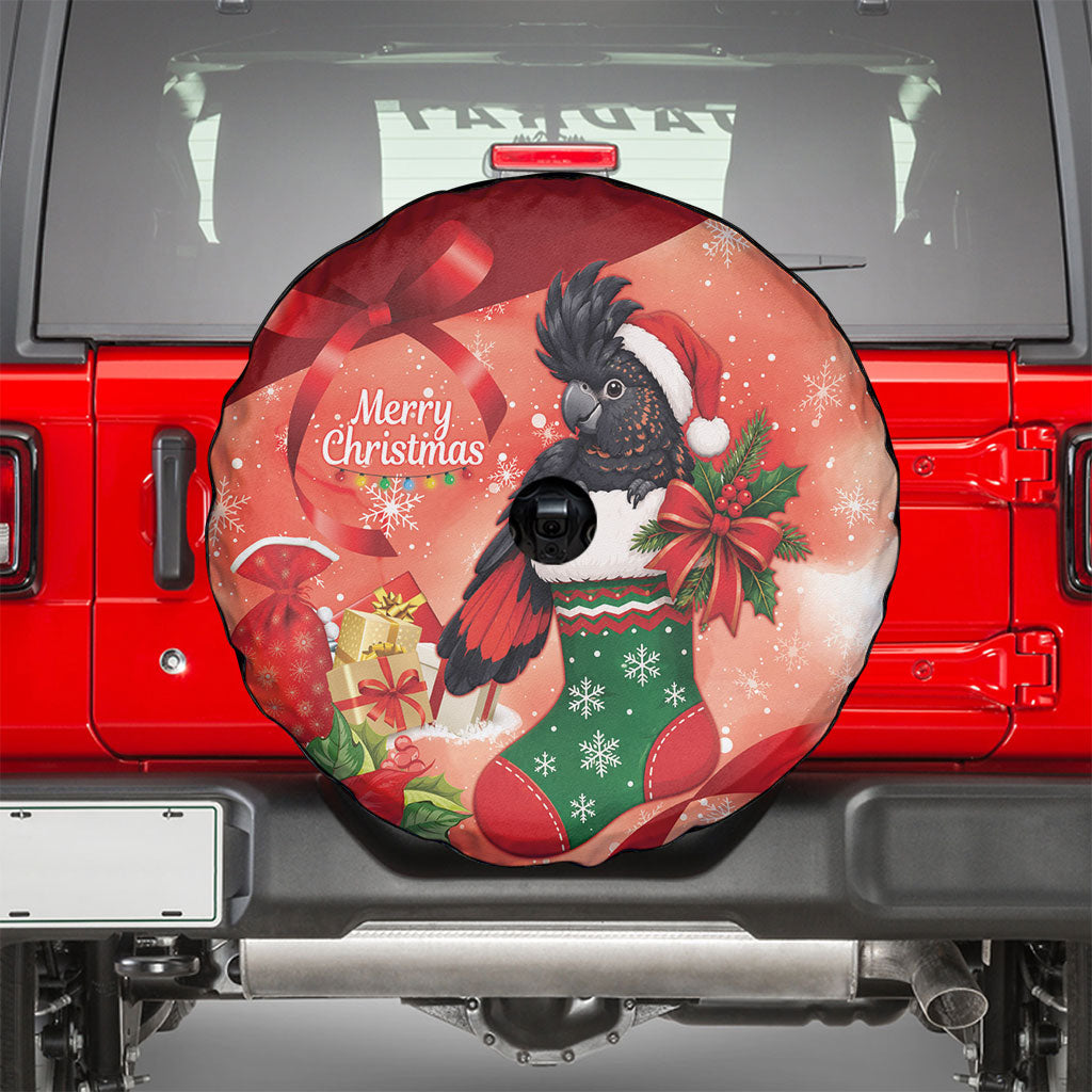 Black Cockatoo Christmas Australia Spare Tire Cover Aussie Xmas Sock Coquette Bow