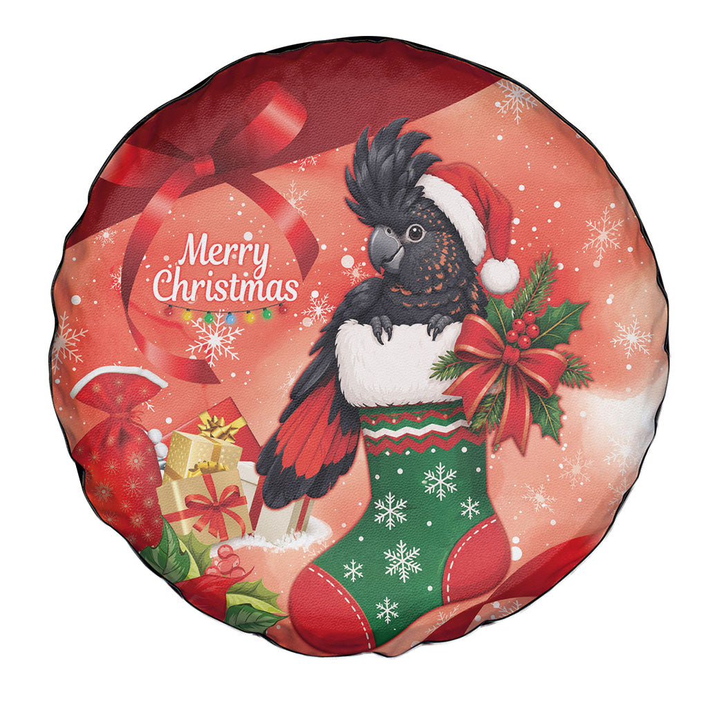 Black Cockatoo Christmas Australia Spare Tire Cover Aussie Xmas Sock Coquette Bow