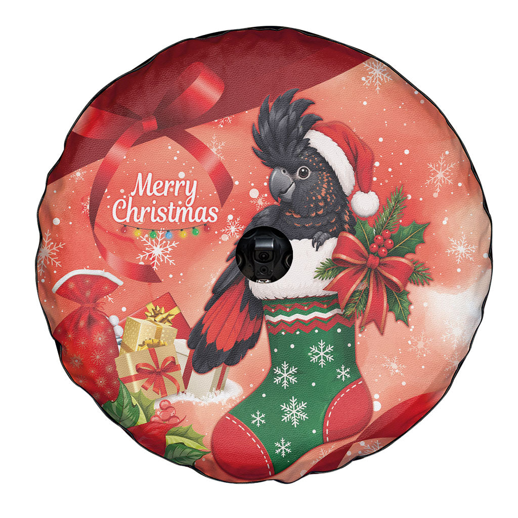 Black Cockatoo Christmas Australia Spare Tire Cover Aussie Xmas Sock Coquette Bow
