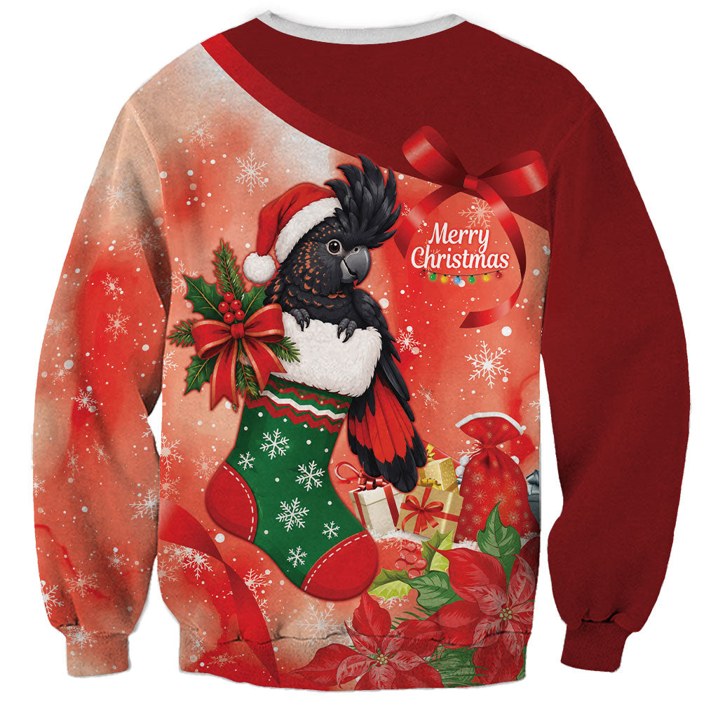 Black Cockatoo Christmas Australia Sweatshirt Aussie Xmas Sock Coquette Bow