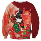 Black Cockatoo Christmas Australia Sweatshirt Aussie Xmas Sock Coquette Bow