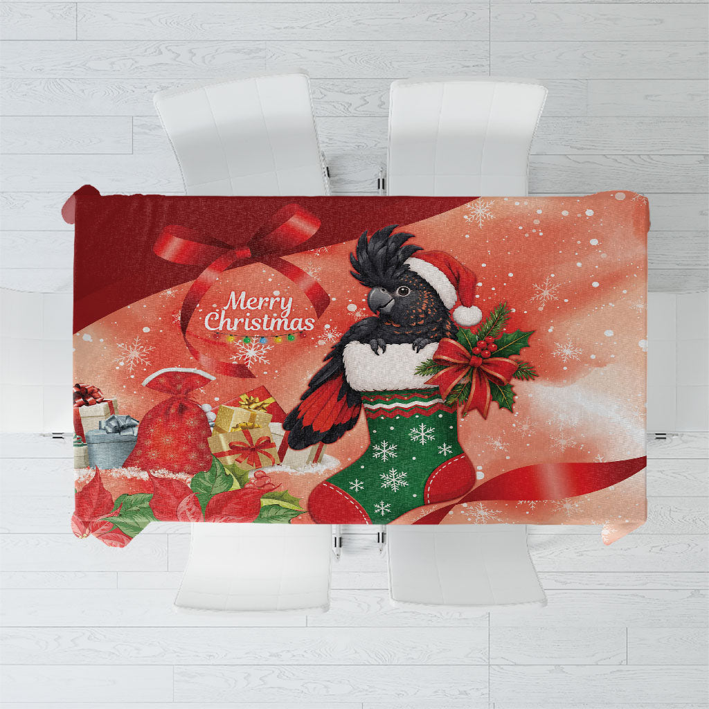 Black Cockatoo Christmas Australia Tablecloth Aussie Xmas Sock Coquette Bow