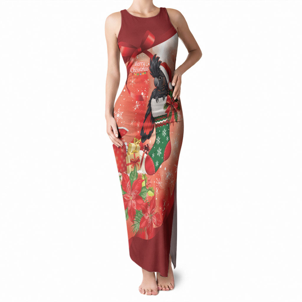 Black Cockatoo Christmas Australia Tank Maxi Dress Aussie Xmas Sock Coquette Bow