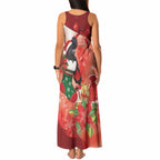 Black Cockatoo Christmas Australia Tank Maxi Dress Aussie Xmas Sock Coquette Bow